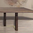 Lounge Table with Structure in Knotted Oak Made in Italy - Giusy Viadurini