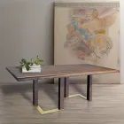 Lounge Table with Structure in Knotted Oak Made in Italy - Giusy Viadurini