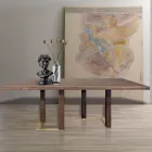 Lounge Table with Structure in Knotted Oak Made in Italy - Giusy Viadurini