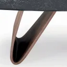 Fixed Lounge Table with Wooden Base Made in Italy - Equatore Viadurini