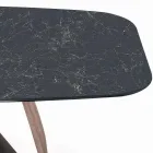 Fixed Lounge Table with Wooden Base Made in Italy - Equatore Viadurini