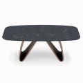 Fixed Lounge Table with Wooden Base Made in Italy - Equatore