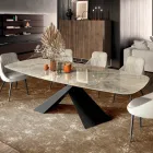 Fixed Lounge Table with Ceramic Top Made in Italy - Holidays Viadurini