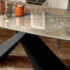 Fixed Lounge Table with Ceramic Top Made in Italy - Holidays Viadurini
