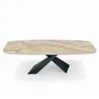 Fixed Lounge Table with Ceramic Top Made in Italy - Holidays Viadurini