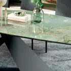 Fixed Lounge Table with Ceramic Top Made in Italy - Holidays Viadurini