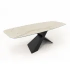 Fixed Lounge Table with Ceramic Top Made in Italy - Holidays Viadurini