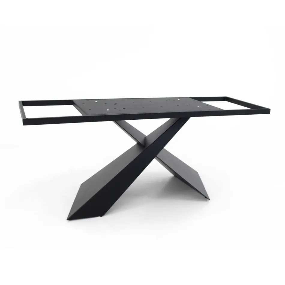 Fixed Lounge Table with Ceramic Top Made in Italy - Holidays Viadurini