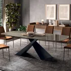 Fixed Lounge Table with Ceramic Top Made in Italy - Holidays Viadurini