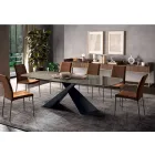 Fixed Lounge Table with Ceramic Top Made in Italy - Holidays Viadurini