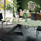 Fixed Lounge Table with Ceramic Top Made in Italy - Holidays Viadurini