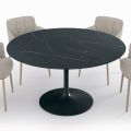 Fixed Round Lounge Table in Laminate and Aluminium Made in Italy - Dollars