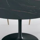 Fixed Round Lounge Table in Laminate and Aluminium Made in Italy - Dollars Viadurini