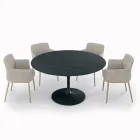 Fixed Round Lounge Table in Laminate and Aluminium Made in Italy - Dollars Viadurini