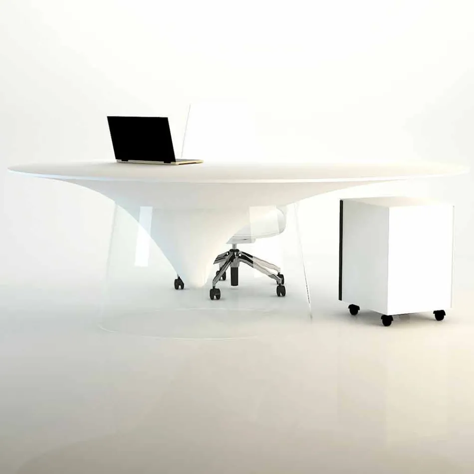 Design table with crystal base made in Italy, Teggiano Viadurini