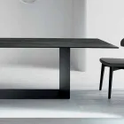 Design Table in Matt Noir Desir Ceramic and Metal Made in Italy - Dark Brown Viadurini