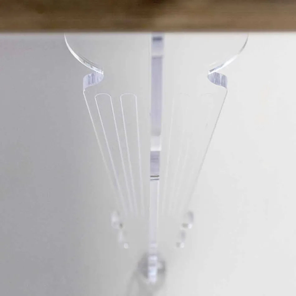 Design table in fir wood and plexiglass made in Italy, Castro Viadurini