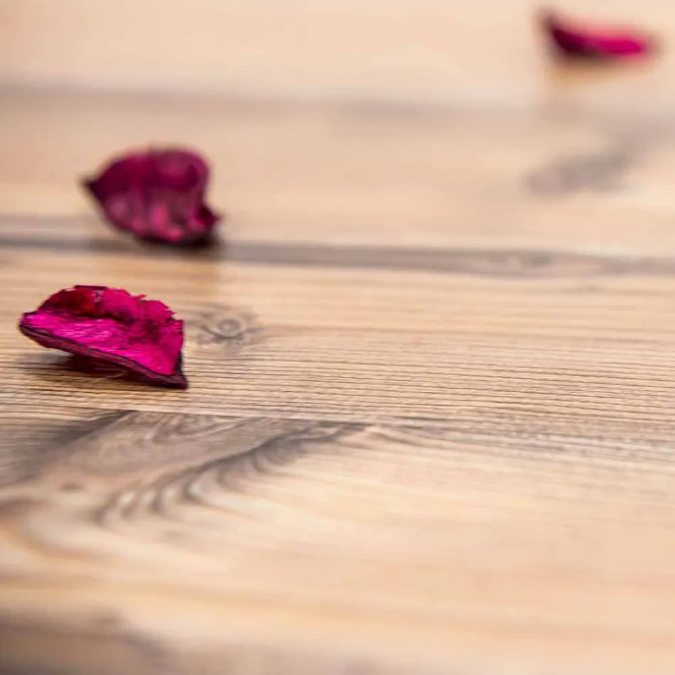 Design table in fir wood and plexiglass made in Italy, Castro Viadurini