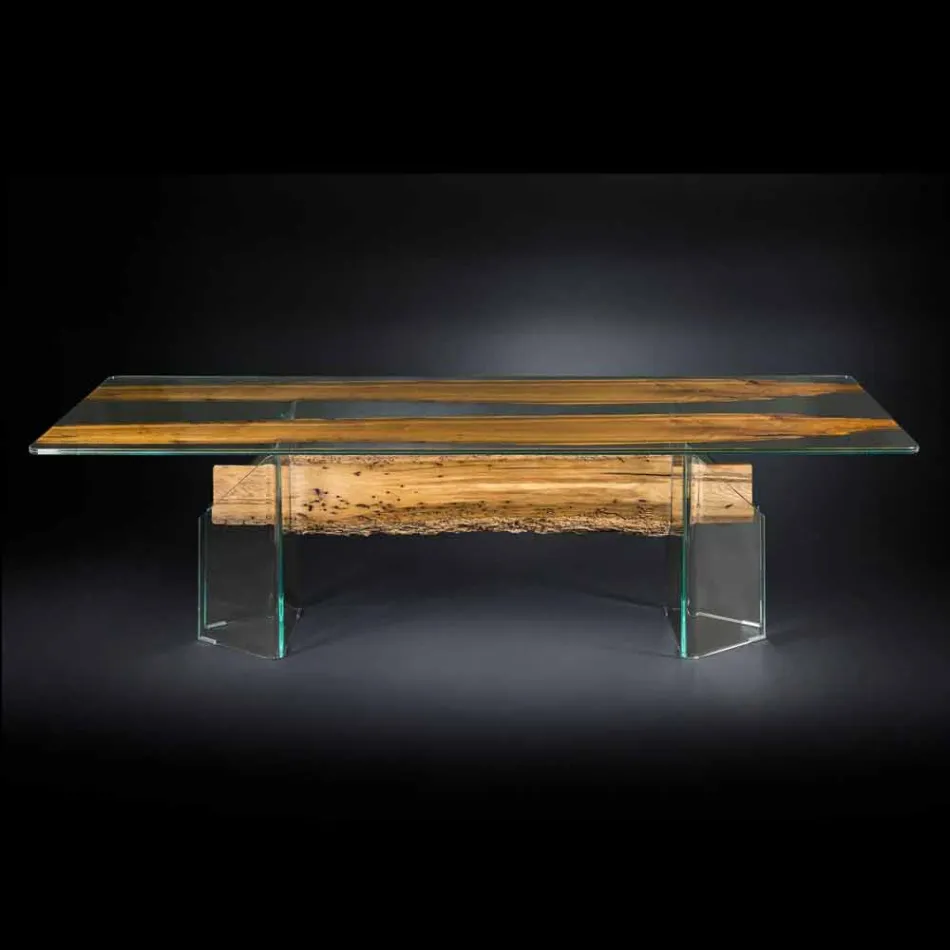 of dolphin wooden design table and Venice Venetian glass Viadurini
