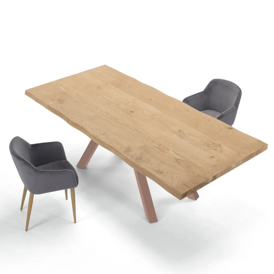 Design Table in Wood and Steel up to 12 Seats Made in Italy – Settimmio Viadurini
