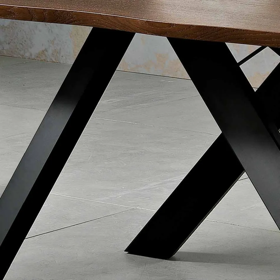 Design table in solid wood produced in Italy, Wilmer Viadurini