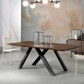 Design veneered wood table made in Italy, Wilmer 