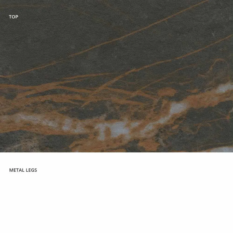 Modern design ceramic glass table made in Italy, Clark Viadurini