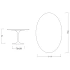 Eero Saarinen Table H 74 with Oval Top in Gold Calacatta Marble Made in Italy - Scarlet Viadurini