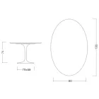 Eero Saarinen Table H 74 with Oval Top in Gold Calacatta Marble Made in Italy - Scarlet Viadurini