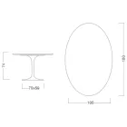 Eero Saarinen Table H 74 with Oval Top in Gold Calacatta Marble Made in Italy - Scarlet Viadurini