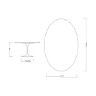 Eero Saarinen Table H 74 with Oval Top in Gold Calacatta Marble Made in Italy - Scarlet Viadurini