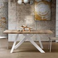 Modern extendable table in melamine wood made in Italy, Wilmer