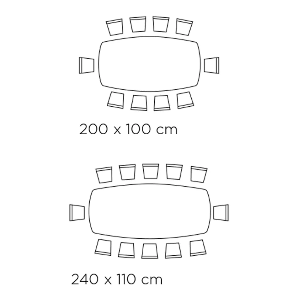Fixed Barrel-Shaped Table with Canaletto Walnut Ash Base Made in Italy - North Viadurini