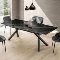 Fixed Barrel Table in Glossy Calacatta Black Laminam - Dialogo