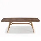 Fixed Barrel-shaped Table in Laminate and Ash Wood Made in Italy - North Viadurini