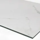 Fixed Table with Steel Base and Ceramic Top Made in Italy - Trousers Viadurini
