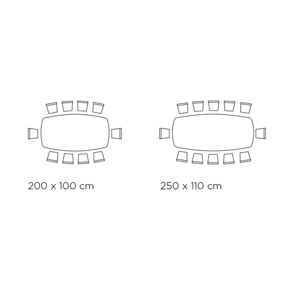 Fixed Table with Black Steel Base and Laminate Top Made in Italy - Glasses Viadurini