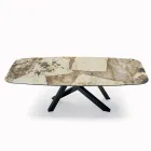 Fixed Table with Barrel-Shaped Top in Ceramic Made in Italy - Settimmio Viadurini