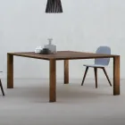 Fixed Table with Bevelled Top in Canaletto Walnut Made in Italy - Caspian Viadurini