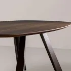 Fixed Table with Elliptical Top and Beveled Edge Made in Italy - Tirian Viadurini