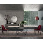 Fixed Table with Barrel Ceramic Top and Steel Base Made in Italy - Ezzellino Viadurini