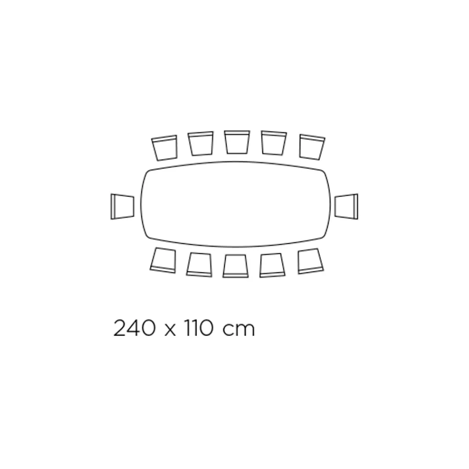 Fixed Table with Barrel-Shaped Glass Top and Steel Base Made in Italy - Ezzellino Viadurini