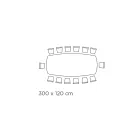 Fixed Dining Table with Barrel-Shaped Top in Ceramic Made in Italy - Glasses Viadurini