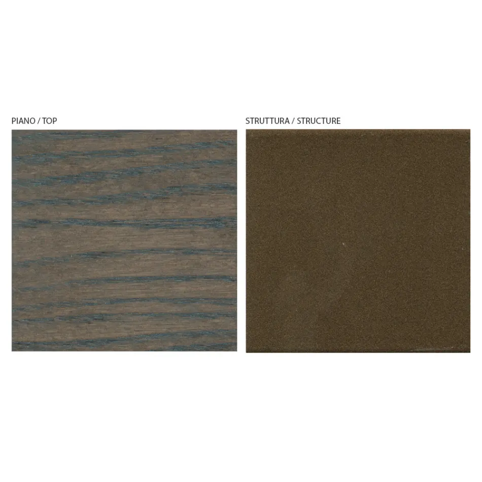 Fixed Lounge Table in Solid Wood with Central Pedestal - Luuk Viadurini