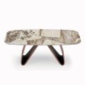 Fixed Lounge Table with Wooden Base Made in Italy - Equatore