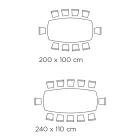 Fixed Lounge Table with Wooden Base Made in Italy - Equatore Viadurini