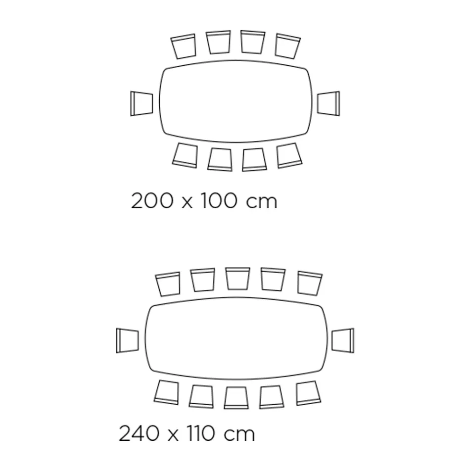 Fixed Lounge Table with Wooden Base Made in Italy - Equatore Viadurini