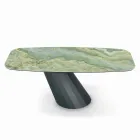Fixed Steel Table and Ceramic Top Made in Italy - Trousers Viadurini