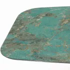 Fixed Table in Polished Amazonite Ceramic Made in Italy - Grotta Viadurini