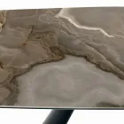 Fixed Ceramic Table and Base in Black Painted Steel Made in Italy - Glasses Viadurini